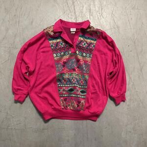 Vintage Colorful Pink Pullover Sweatshirt
